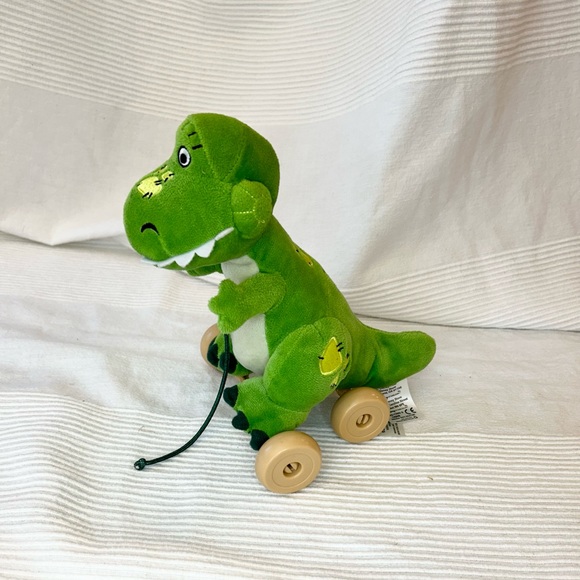 Disney Store Toy Story REX Dinosaur Pull Toy Plush with String and Wheels 9" - Picture 7 of 14